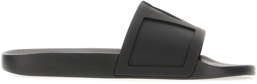 Valentino Valentino Black rubber slippers Zwart