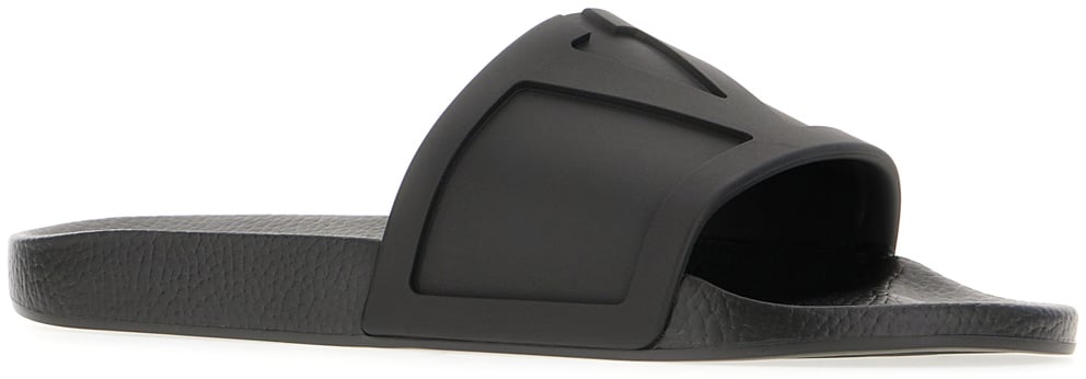 Valentino Valentino Black rubber slippers Zwart