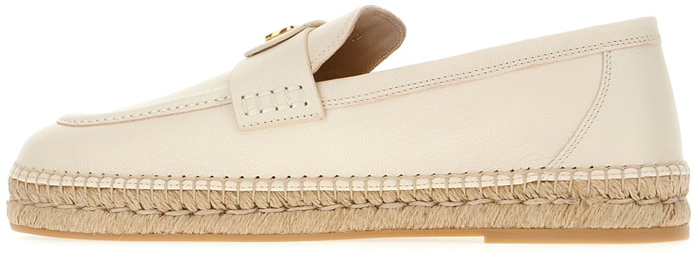 Valentino Valentino Ivory leather espadrilles Neutraal