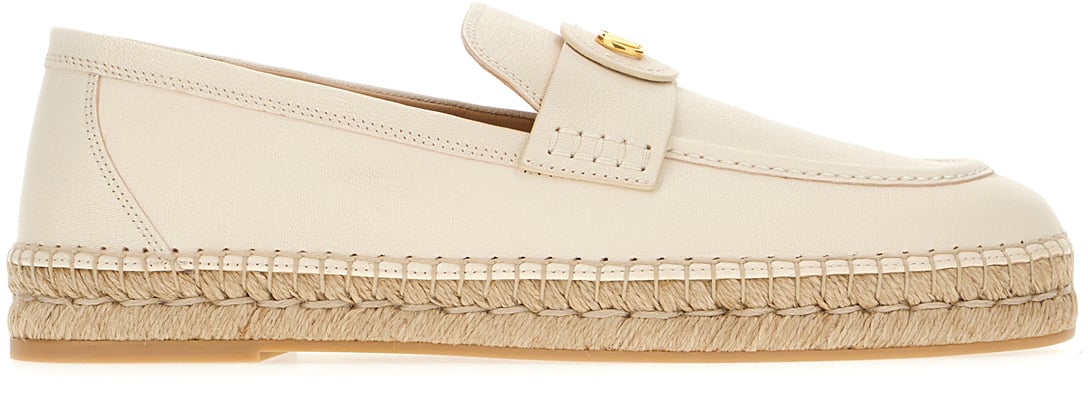 Valentino Valentino Ivory leather espadrilles Neutraal