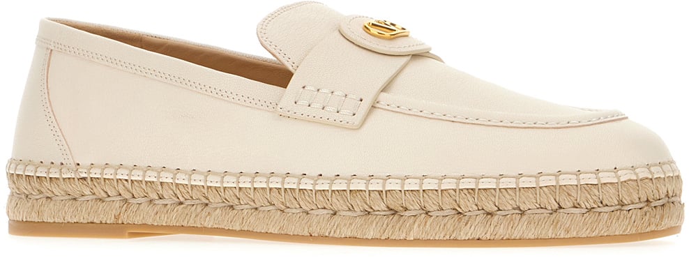 Valentino Valentino Ivory leather espadrilles Neutraal