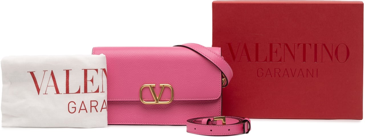 Valentino Leather VLogo Convertible Bag Roze