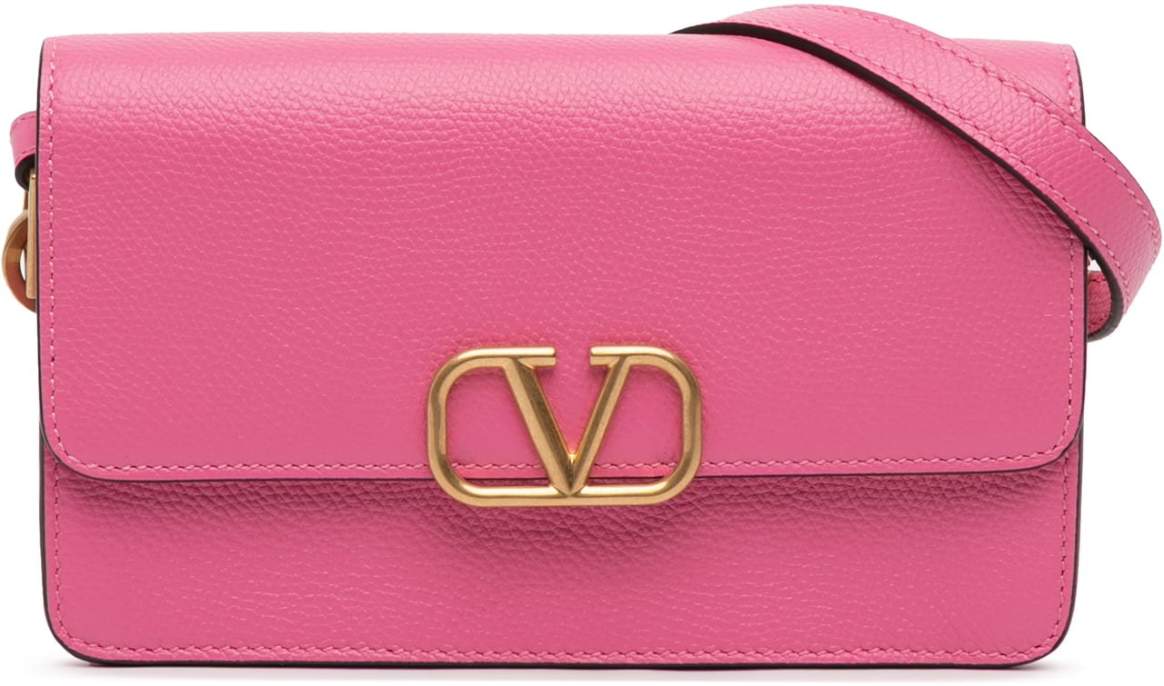 Valentino Leather VLogo Convertible Bag Roze