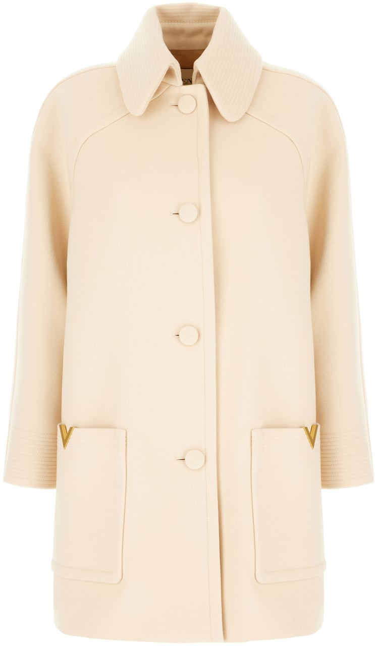Valentino Valentino Cream wool coat Geel
