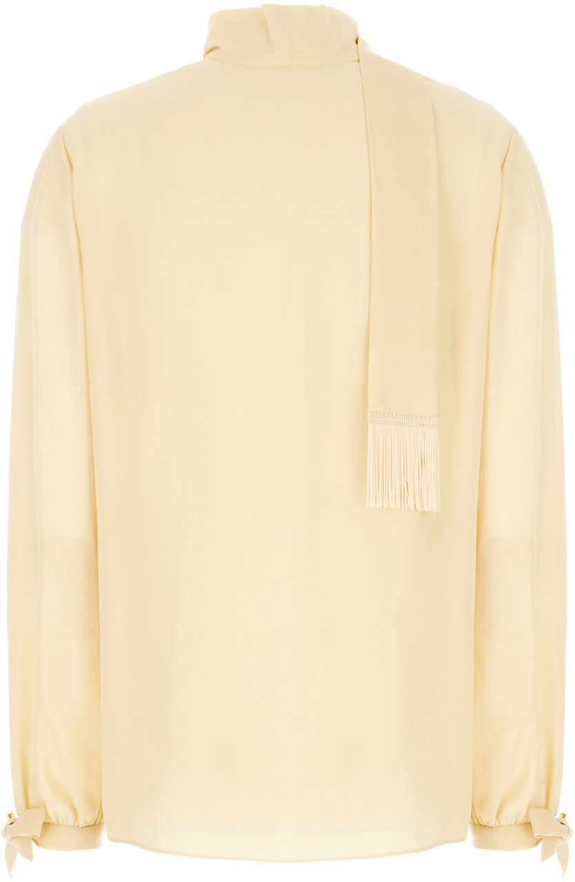 Valentino Valentino Cream silk blouse Geel