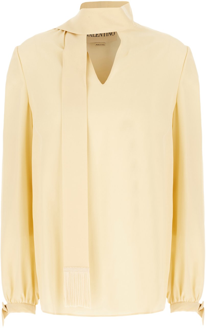 Valentino Valentino Cream silk blouse Geel