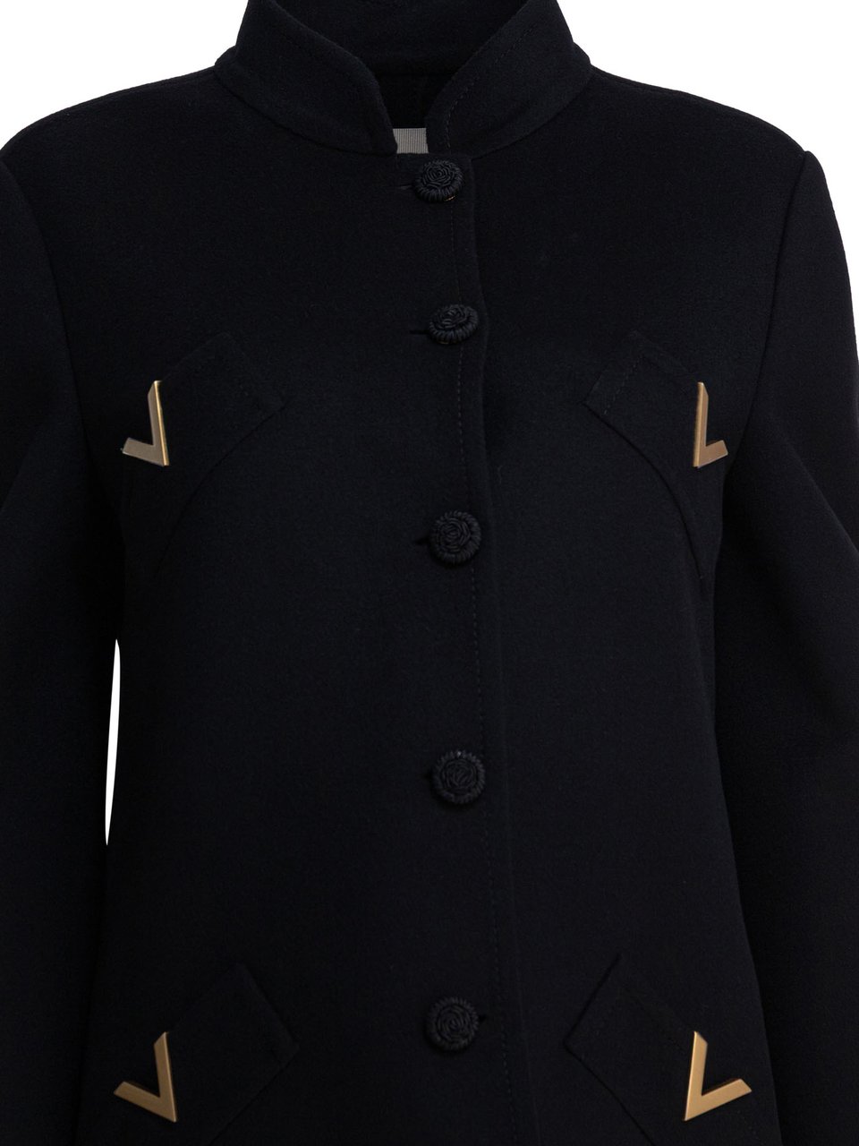 Valentino Wool and cashmere coat Zwart