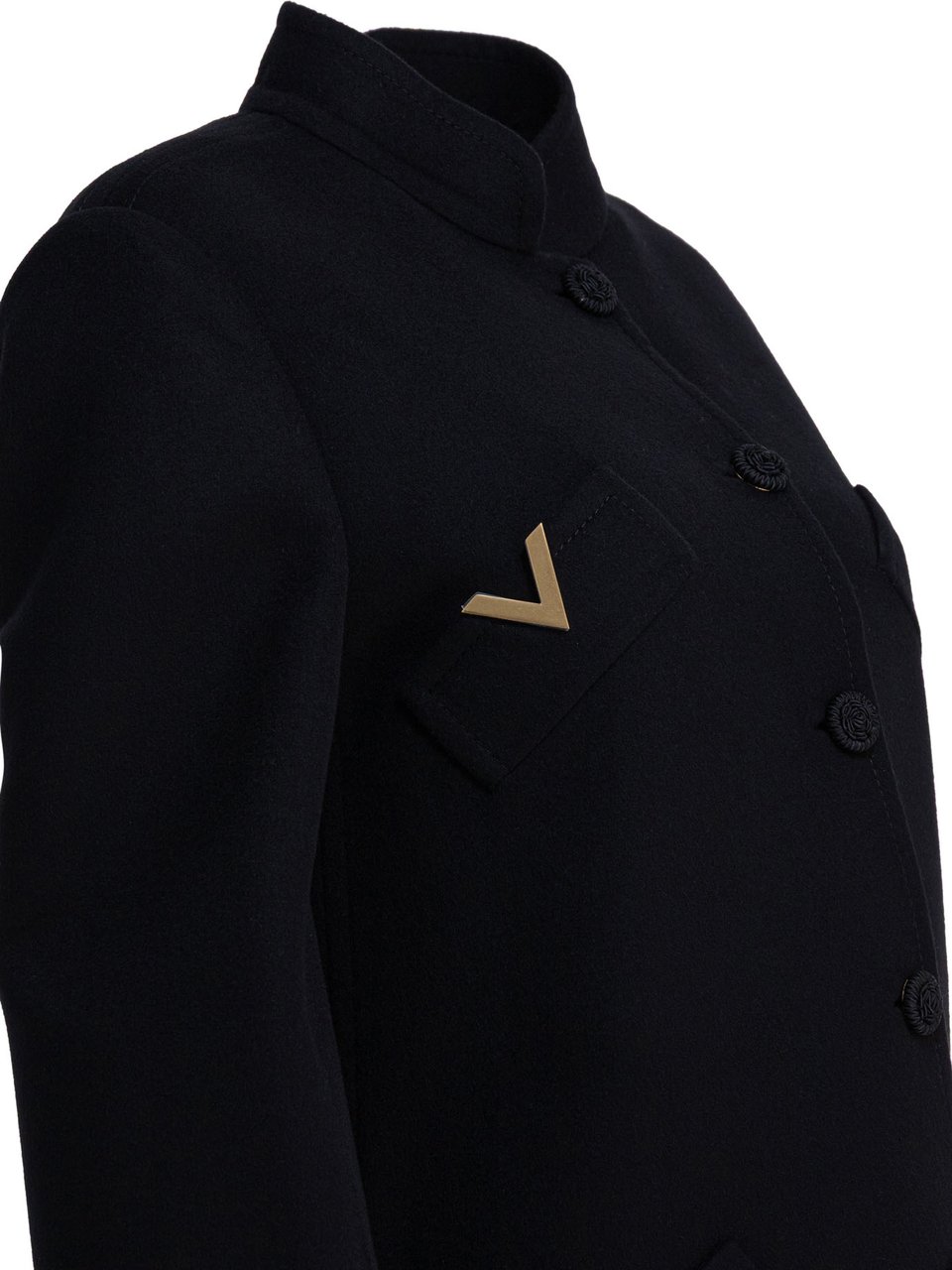 Valentino Wool and cashmere coat Zwart