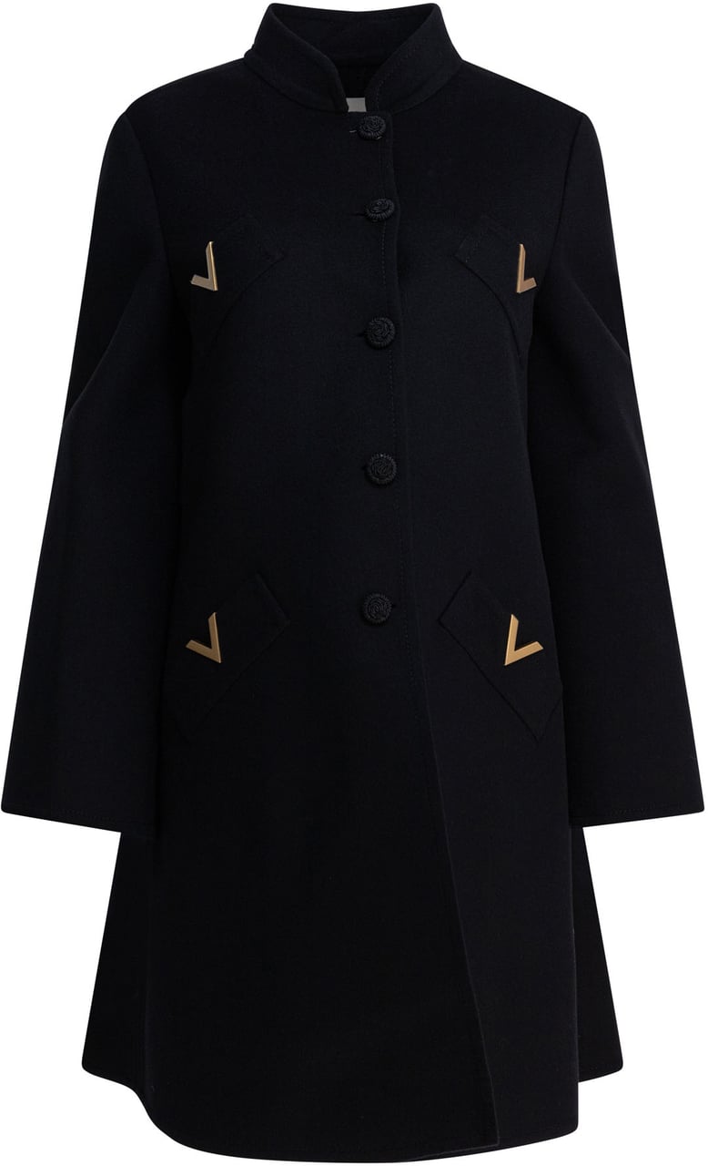 Valentino Wool and cashmere coat Zwart