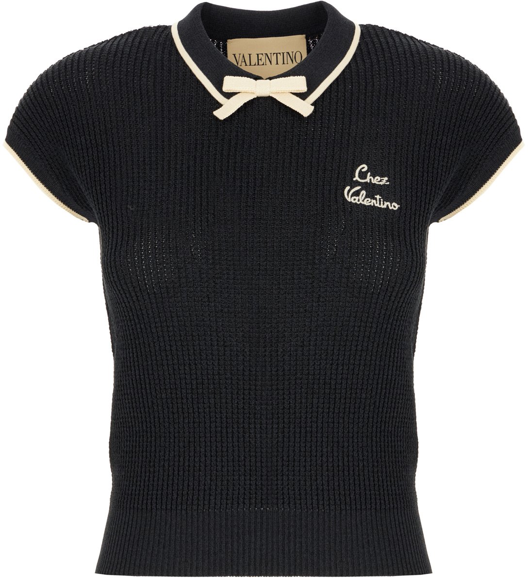 Valentino Valentino Black cotton sleeveless sweater Zwart