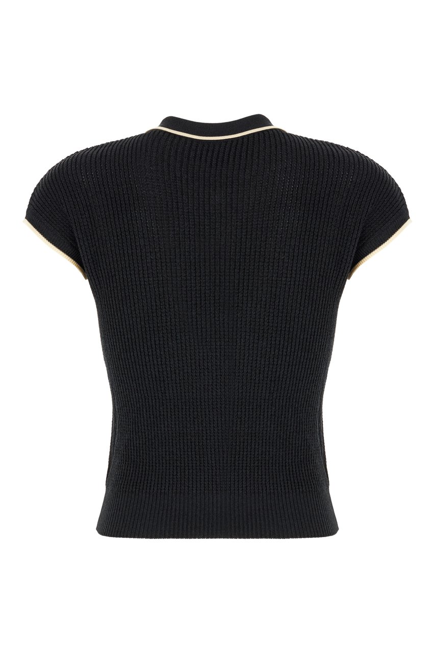 Valentino Valentino Black cotton sleeveless sweater Zwart