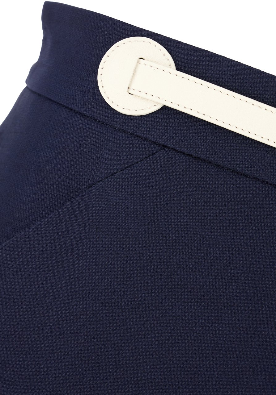 Valentino Valentino Navy blue wool blend skirt Blauw