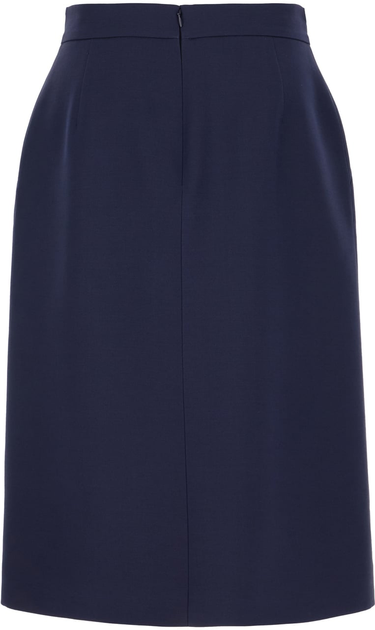 Valentino Valentino Navy blue wool blend skirt Blauw