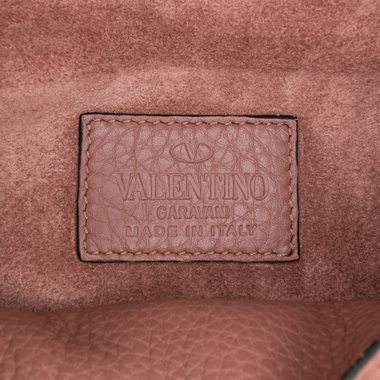 Valentino Leather Rockstud Va Va Voom Clutch on Chain Roze