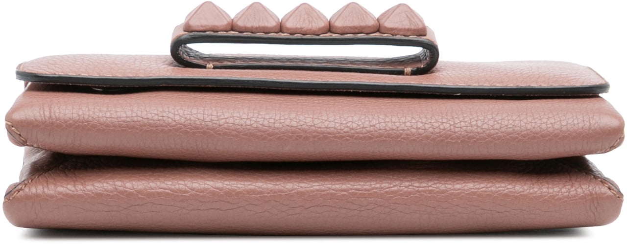 Valentino Leather Rockstud Va Va Voom Clutch on Chain Roze