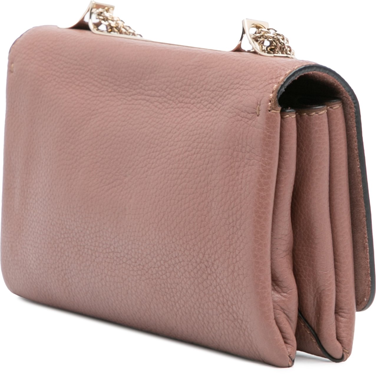 Valentino Leather Rockstud Va Va Voom Clutch on Chain Roze