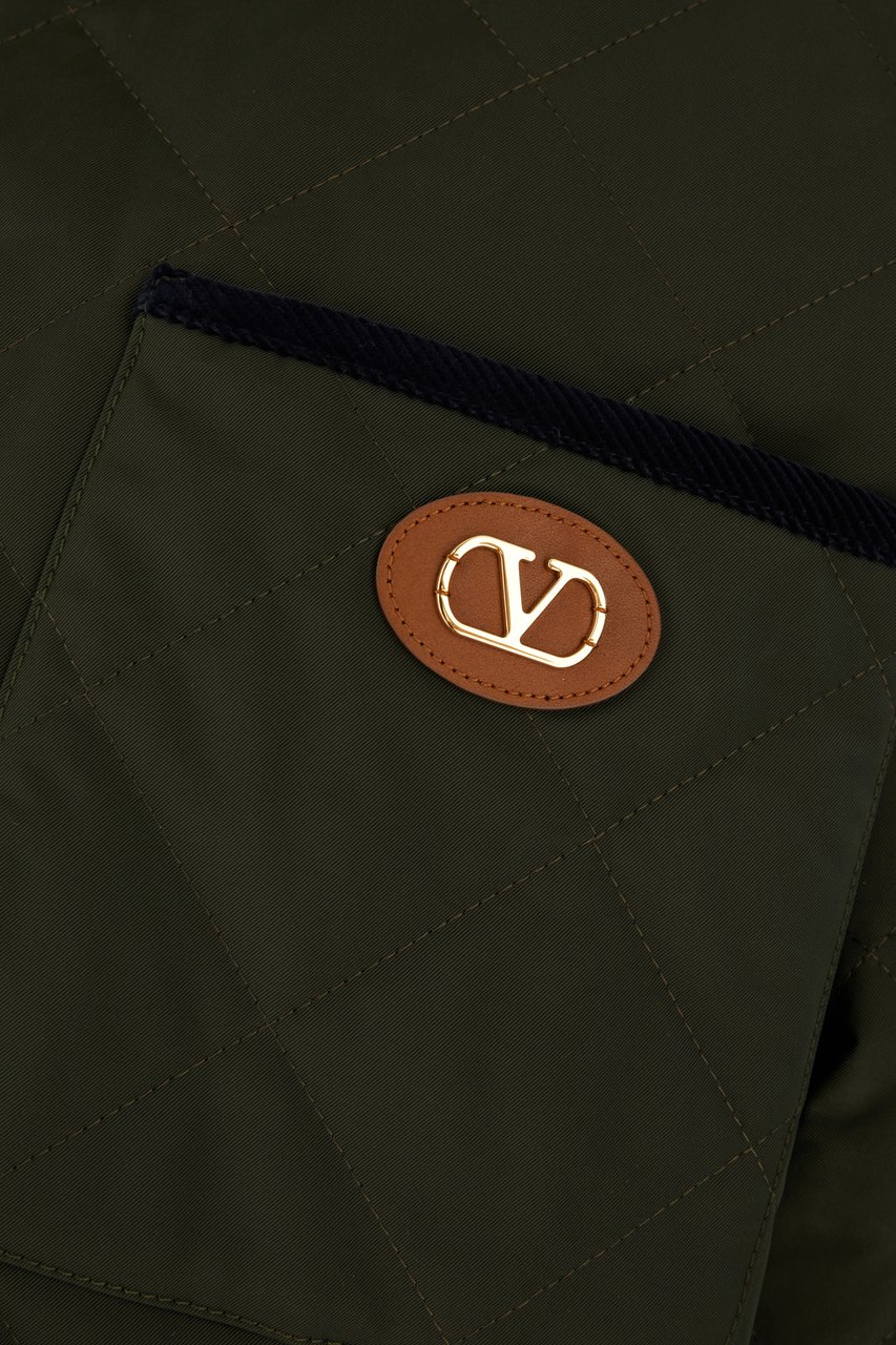 Valentino Valentino Dark green nylon padded jacket Groen