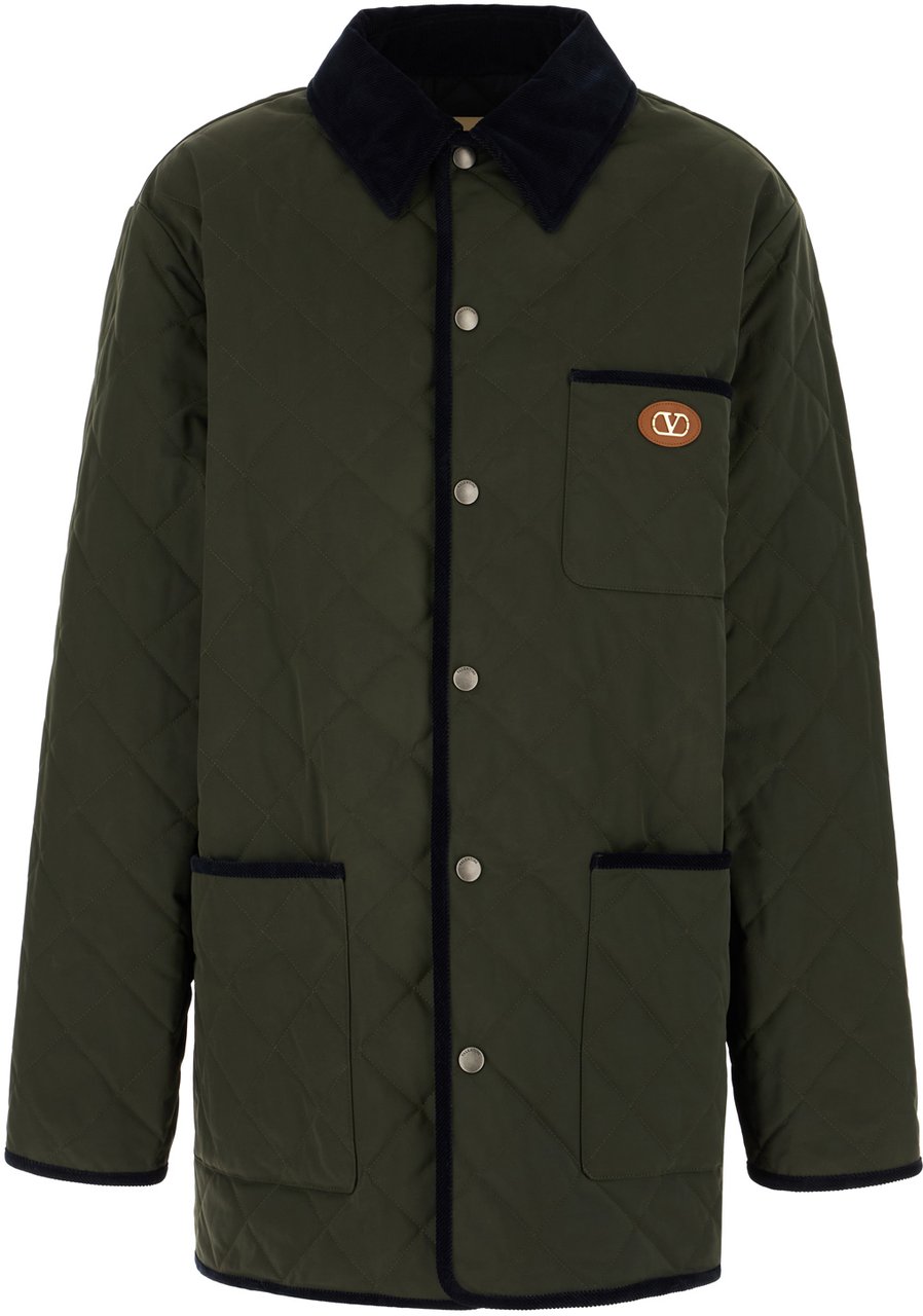 Valentino Valentino Dark green nylon padded jacket Groen