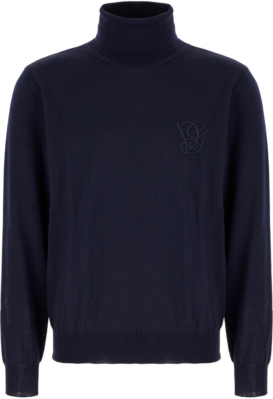 Valentino Valentino Navy blue wool sweater Blauw