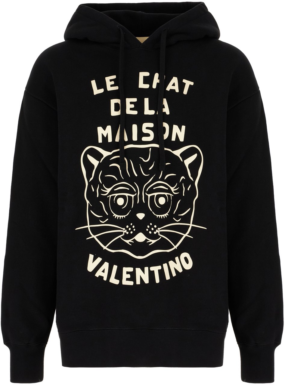 Valentino Valentino Black cotton sweatshirt Zwart