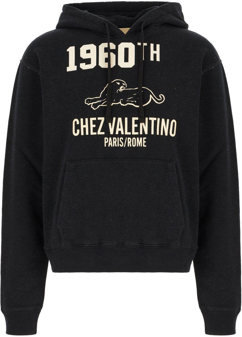 Valentino Valentino Black cotton sweatshirt Zwart