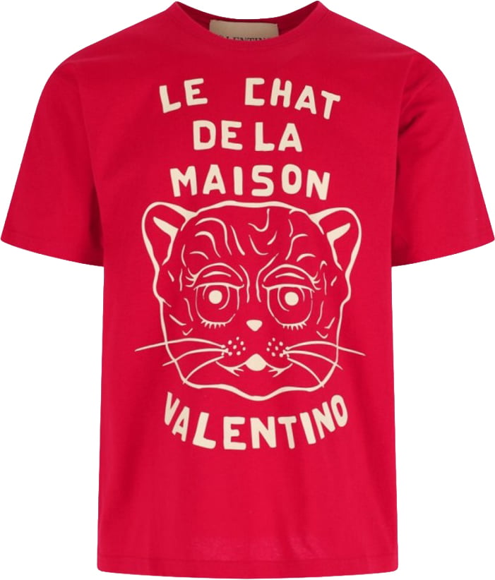 Valentino "Le Chat De La Maison" T-Shirt – Red Rood