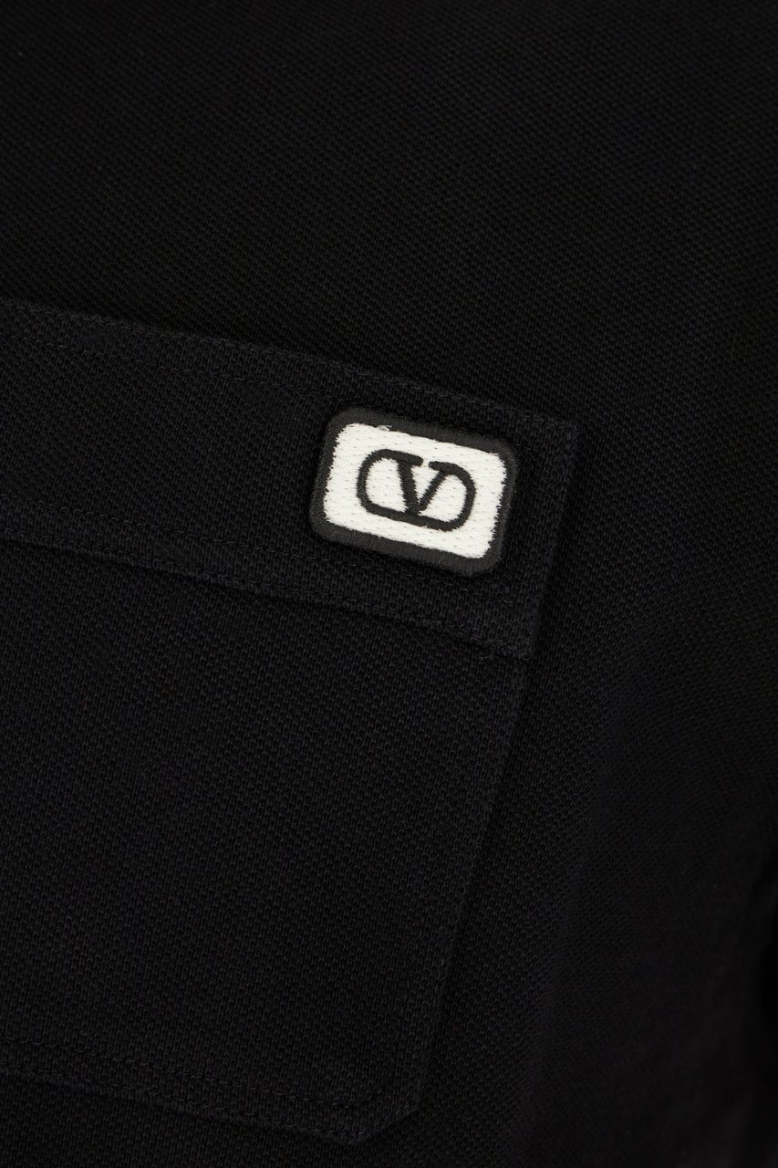 Valentino Valentino Black piquet polo shirt Zwart