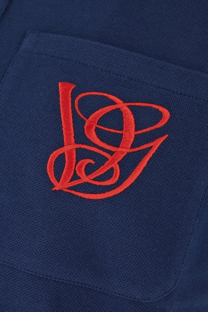 Valentino Valentino Navy blue piquet polo shirt Blauw