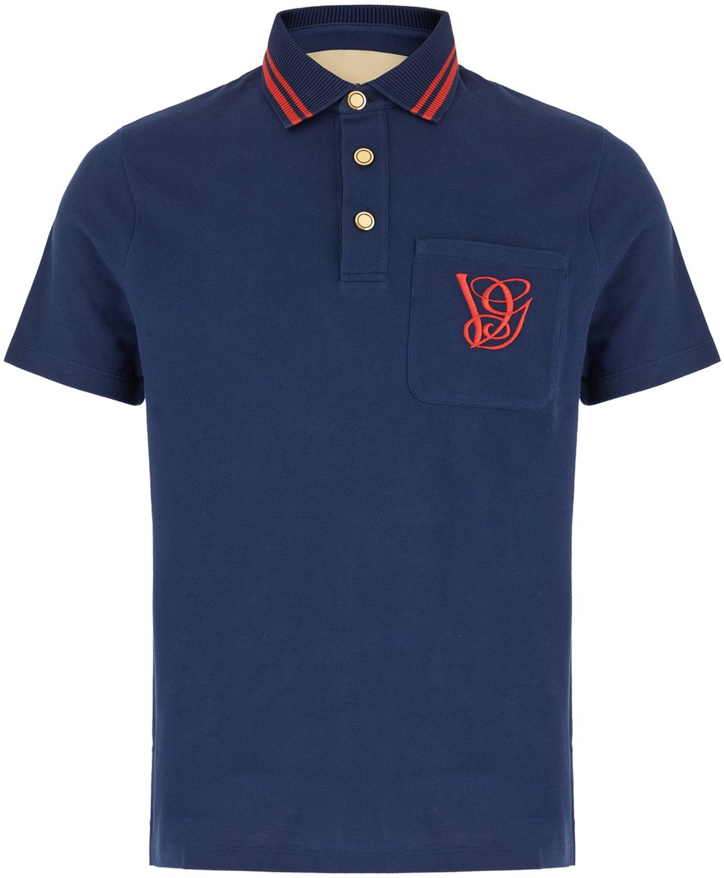 Valentino Valentino Navy blue piquet polo shirt Blauw