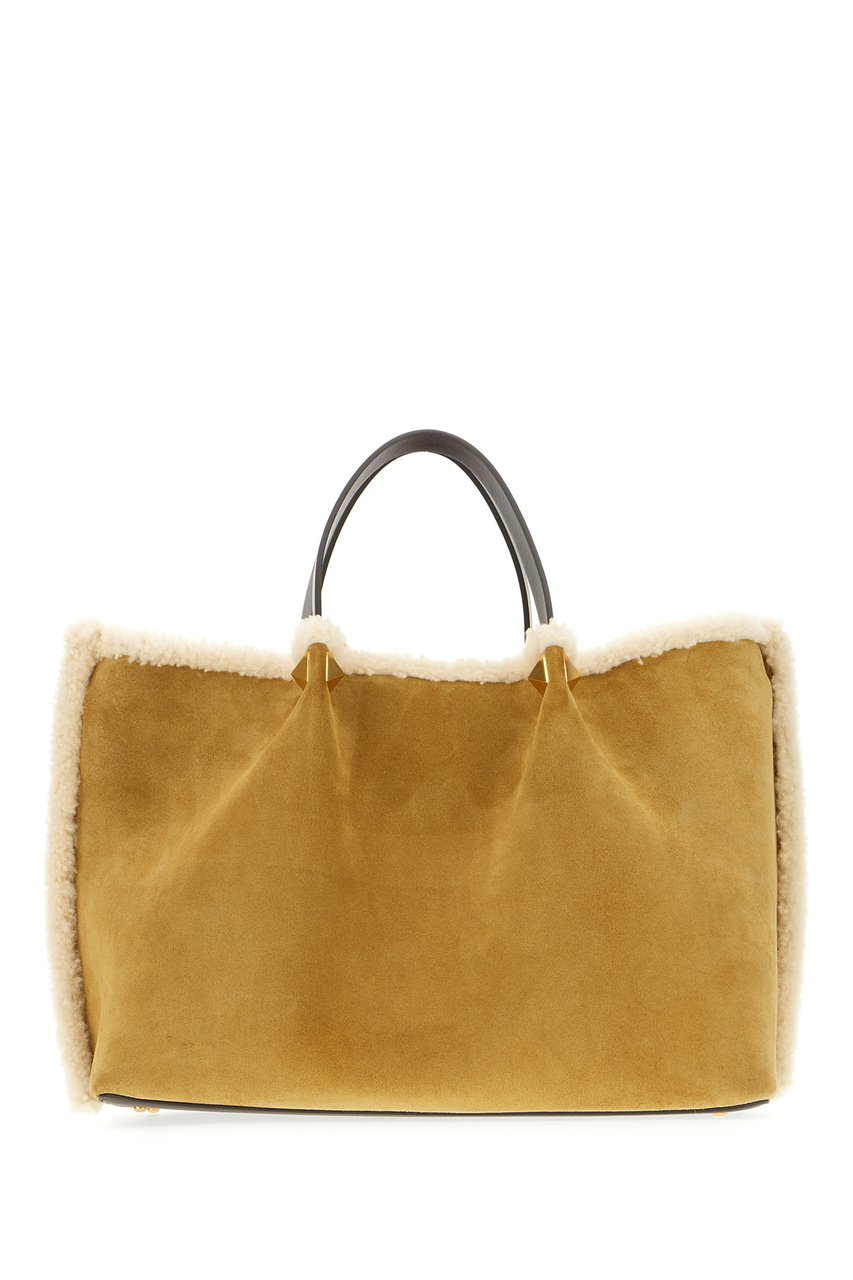 Valentino Valentino Mustard suede handbag Geel
