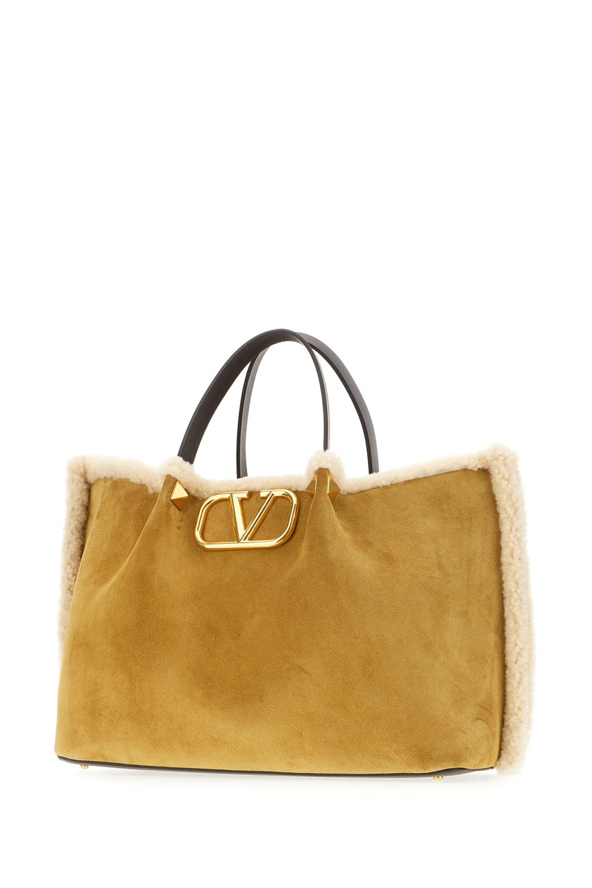 Valentino Valentino Mustard suede handbag Geel