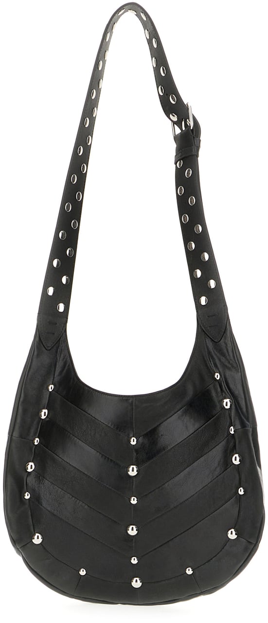 Valentino Valentino Garavani Black leather Hoboho shoulder bag Zwart