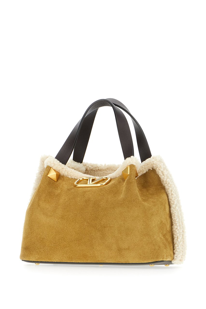 Valentino Valentino Mustard suede handbag Geel