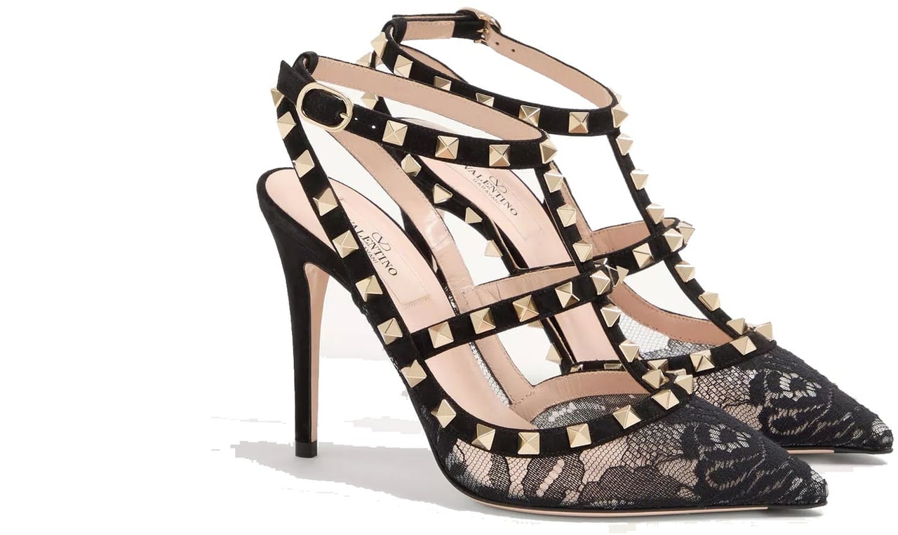 Valentino Valentino Garavani Rockstud Suede Pumps Zwart