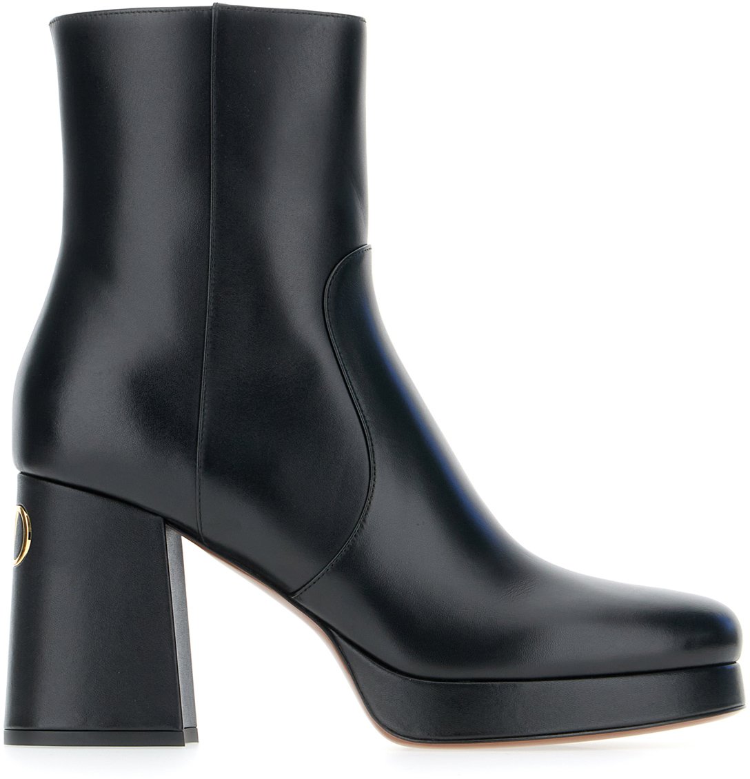 Valentino Valentino Black leather boots Zwart