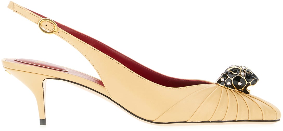 Valentino Valentino Cream leather pumps Geel