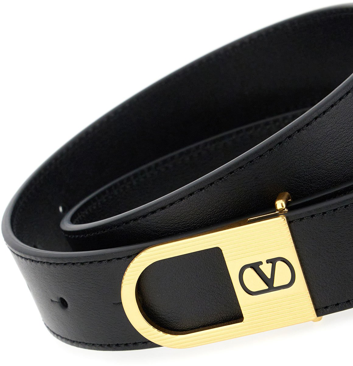 Valentino Valentino Black leather belt Zwart