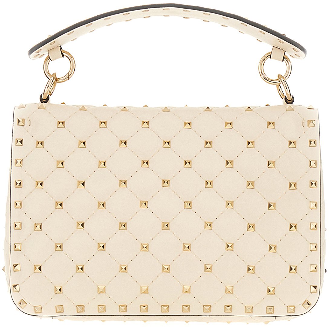 Valentino Valentino Ivory nappa leather medium Rockstud Spike handbag Neutraal