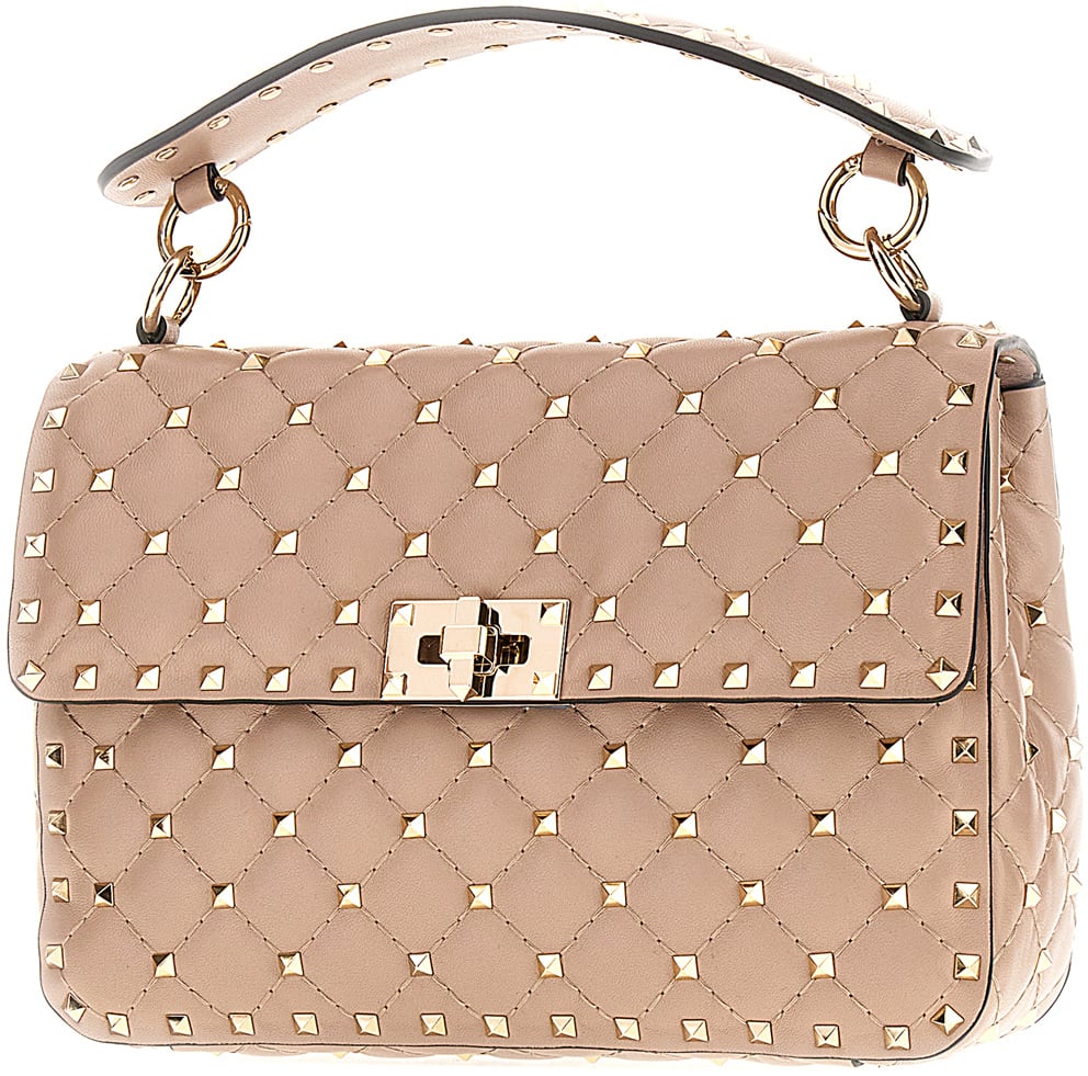 Valentino Valentino Antique pink nappa leather medium Rockstud Spike handbag Roze