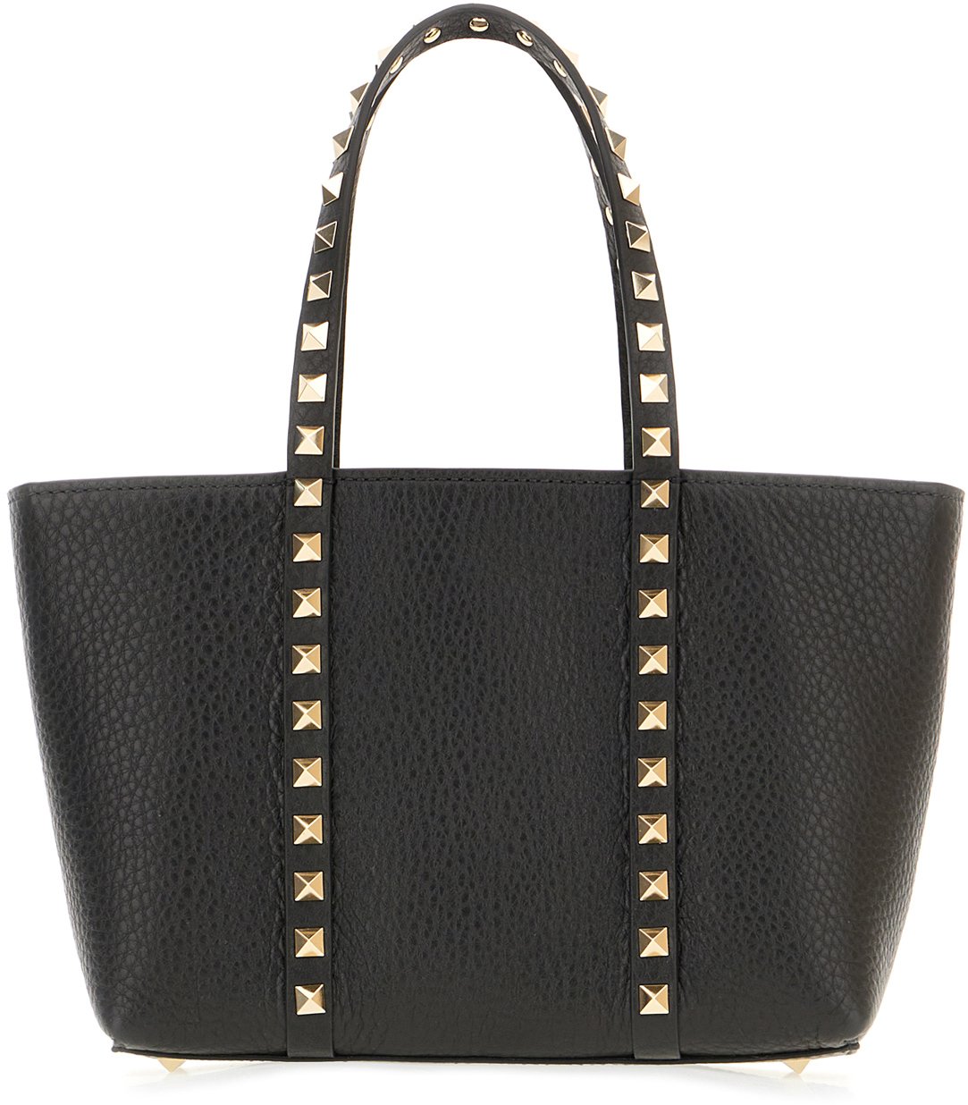 Valentino Valentino Black leather small Rockstud shopping bag Zwart