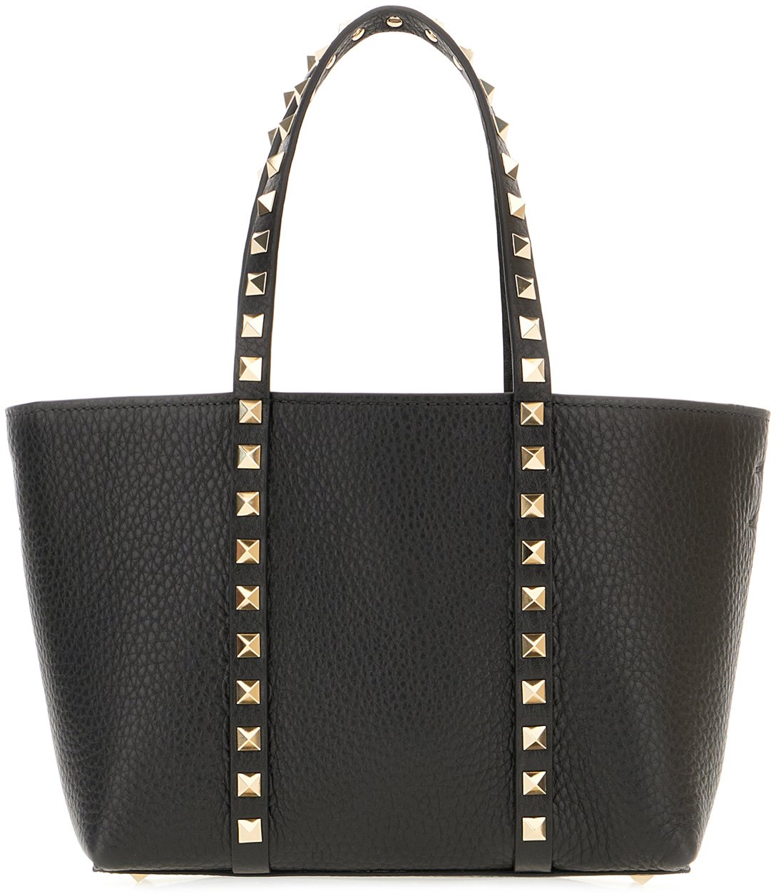Valentino Valentino Black leather small Rockstud shopping bag Zwart