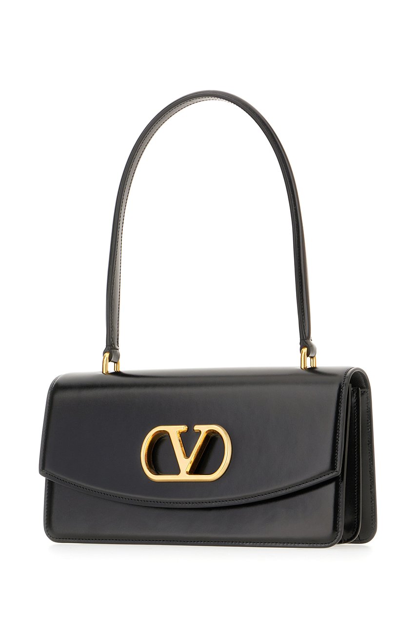 Valentino Valentino Black leather shoulder bag Zwart