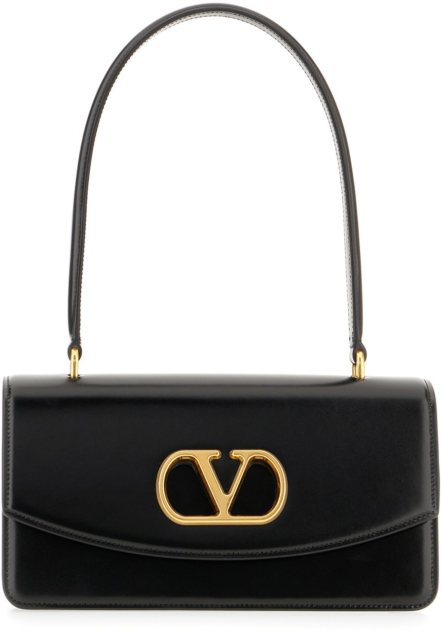 Valentino Valentino Black leather shoulder bag Zwart