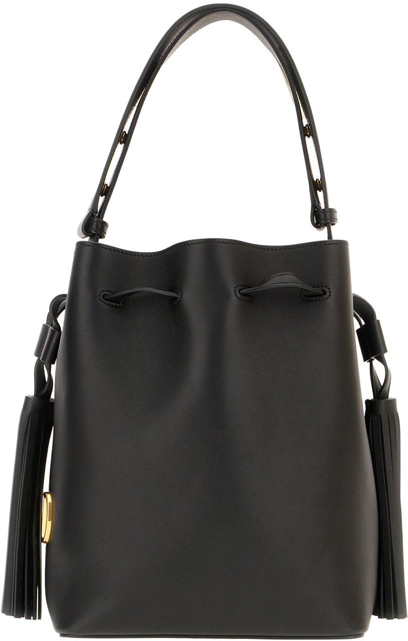 Valentino Valentino Black leather bucket bag Zwart