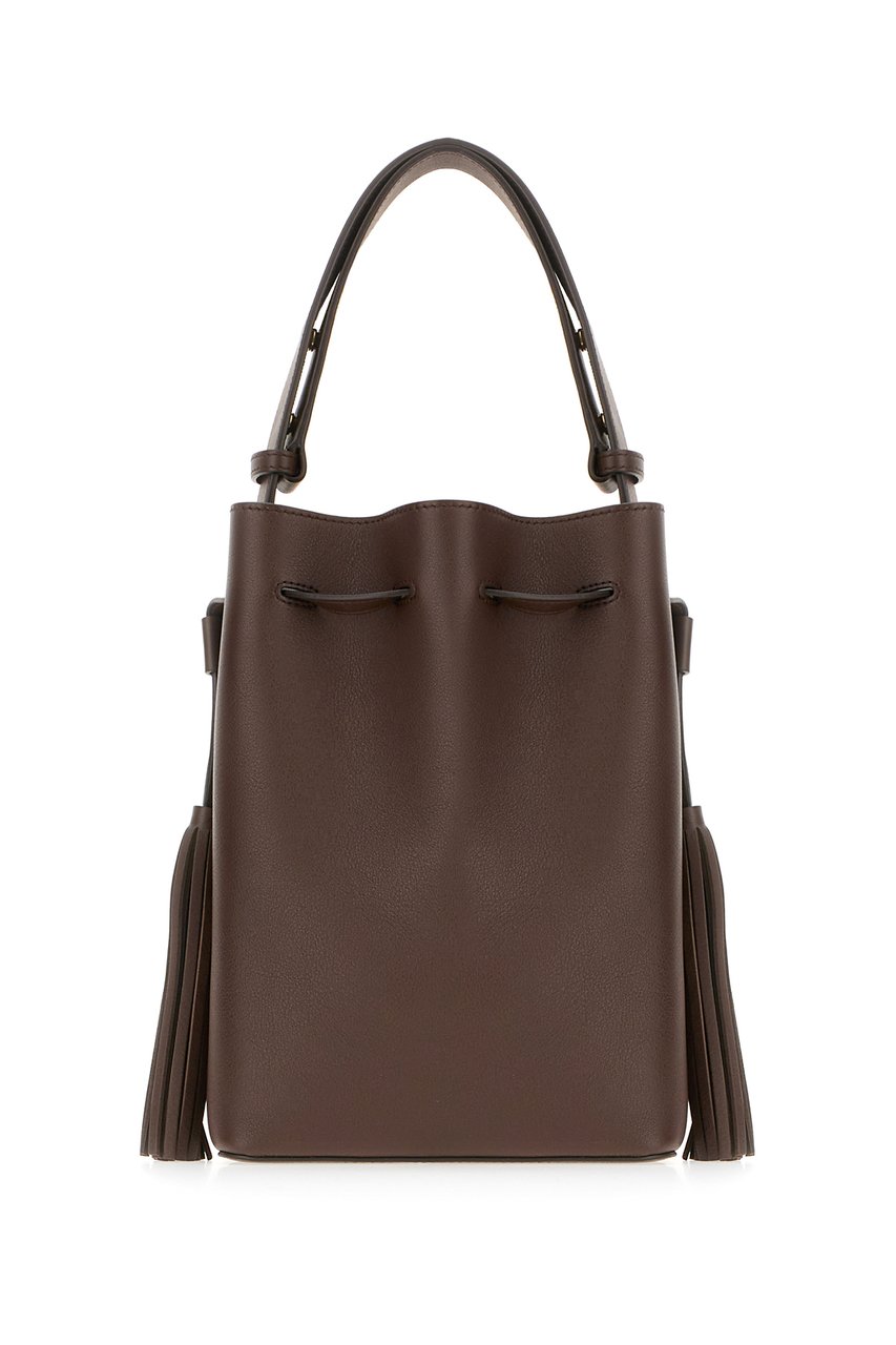 Valentino Valentino Chocolate leather VLogo Signature bucket bag Bruin