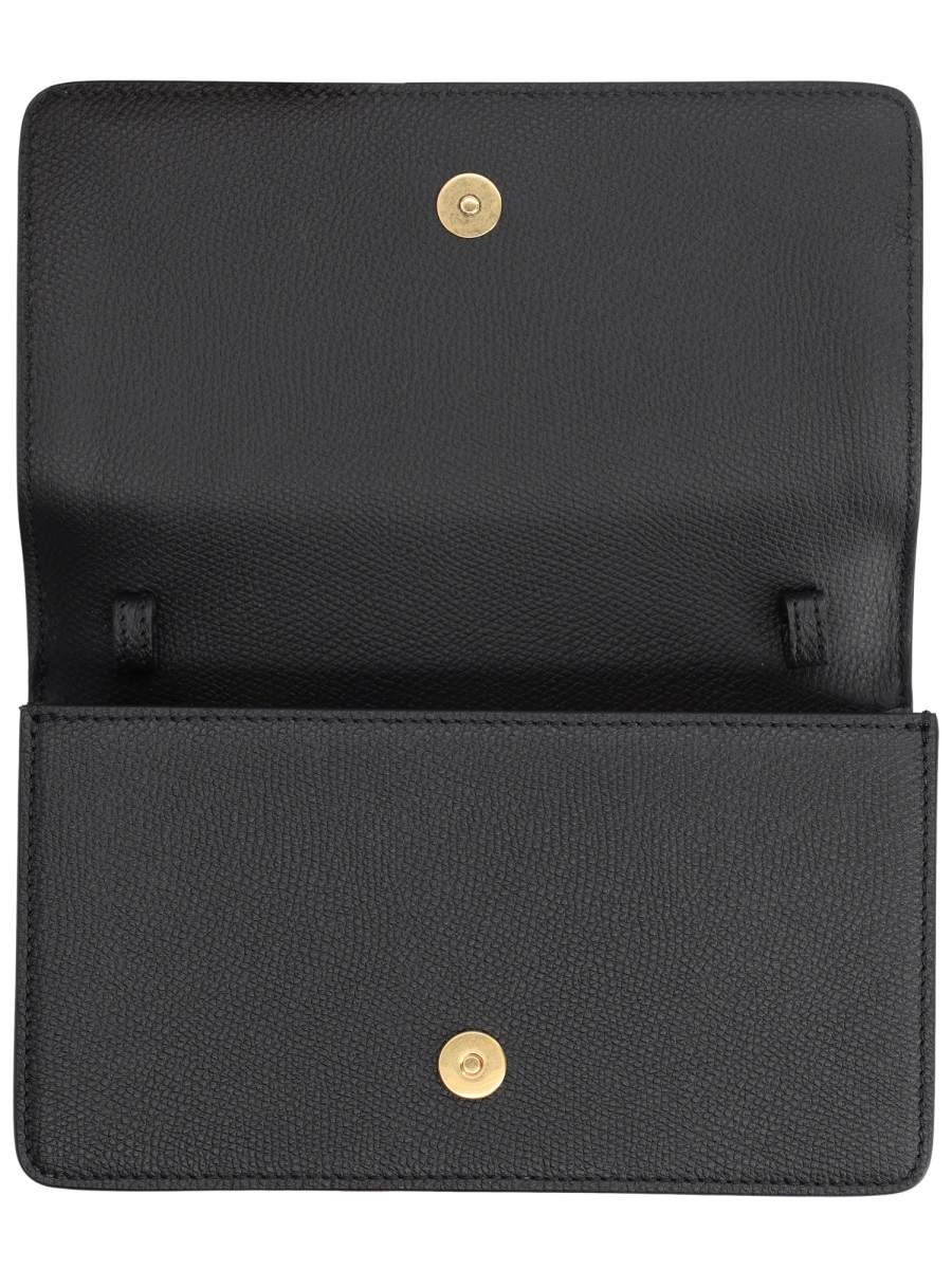 Valentino Vlogo Signature Textured Leather Mini Bag Zwart