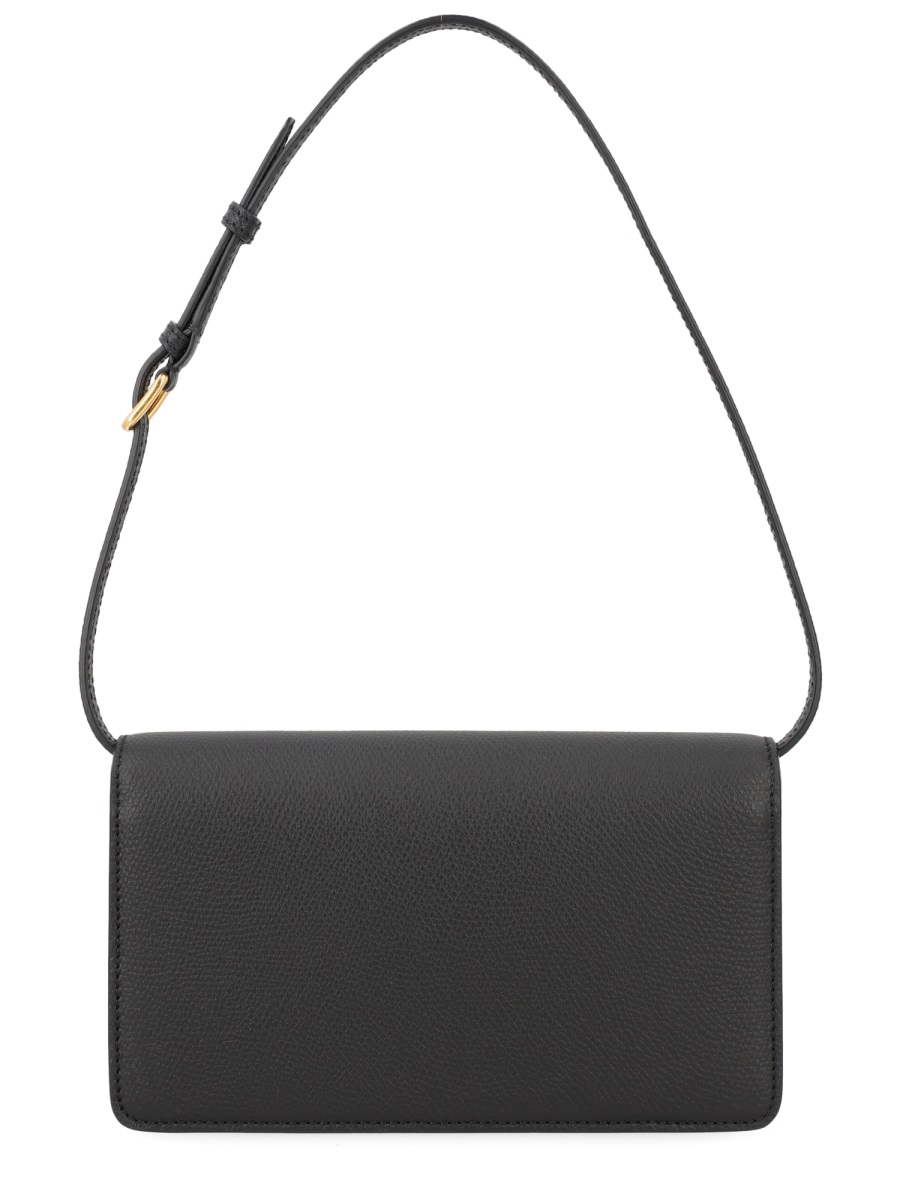 Valentino Vlogo Signature Textured Leather Mini Bag Zwart