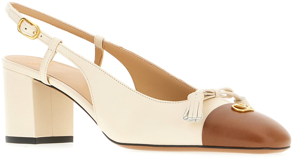 Valentino Valentino Sand leather pumps Neutraal