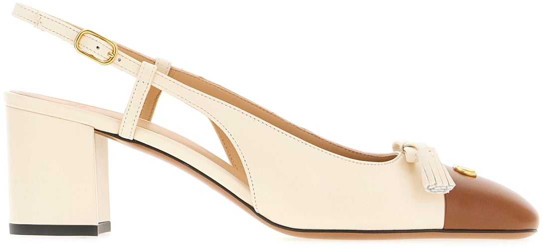 Valentino Valentino Sand leather pumps Neutraal
