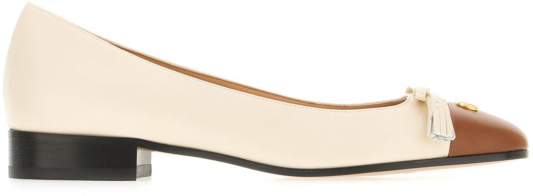 Valentino Valentino Sand leather ballerinas Neutraal